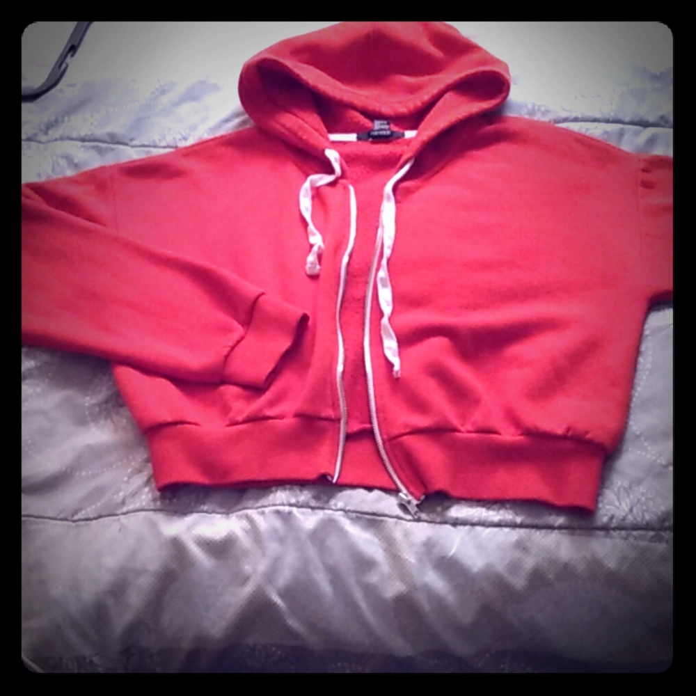 Cropped Zip Hoodie Sweater